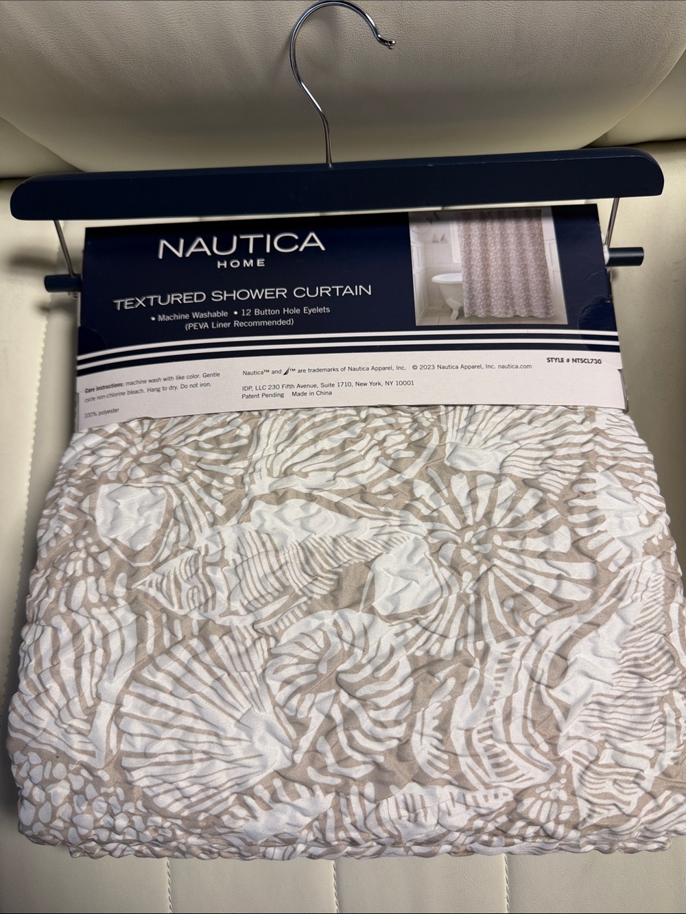 Nautica Home Textured Shower Curtain NWT